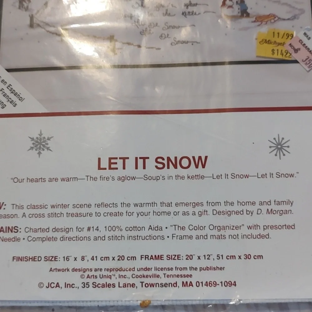 Needle Treasures Counted Cross Stitch Kit. Let It Snow. 16x8